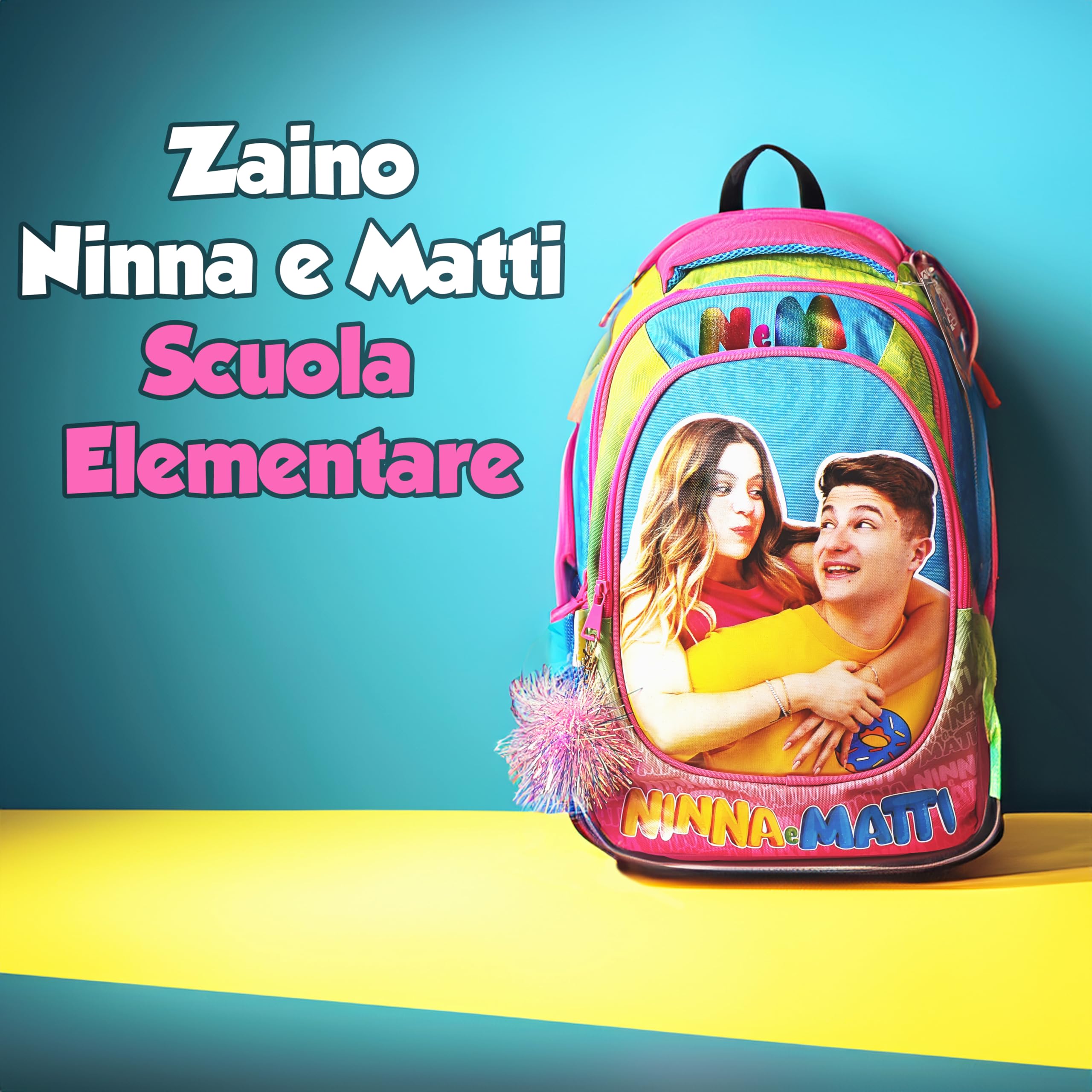 NINNA e MATTI Zaino Grande per Bambini Scuola Elementare, Linea Scuola 2025-2026, 32 x 21 x 42 cm