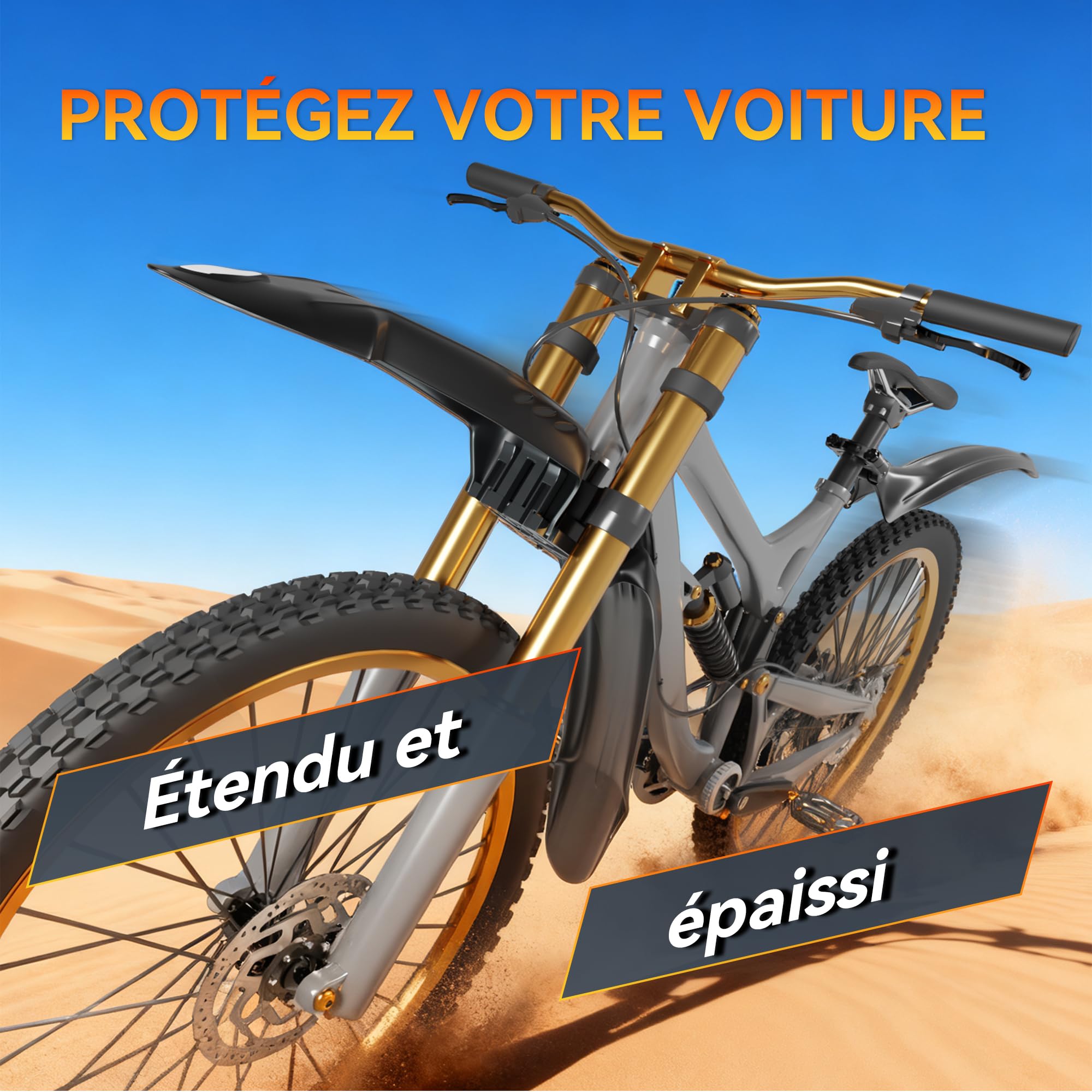 Garde-Boue de Vélo, Réglable Universelle Epaissir Elargir Les Ailes Avant Garde-Boue Arrière,pour Vélo de Route, Vélo de Montagne