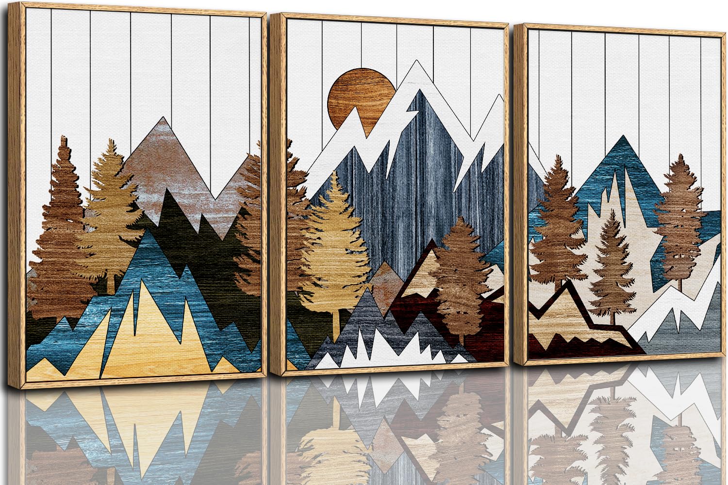 CHDITB Mountain Frame Canvas Wall Art, Nature themed office Wall Decor, country Scenic Art Spiritual Wall Painting, Vintage national park Mountains forest Art Prints for Living Room, Bedroom 16"x24"x3 — view 67