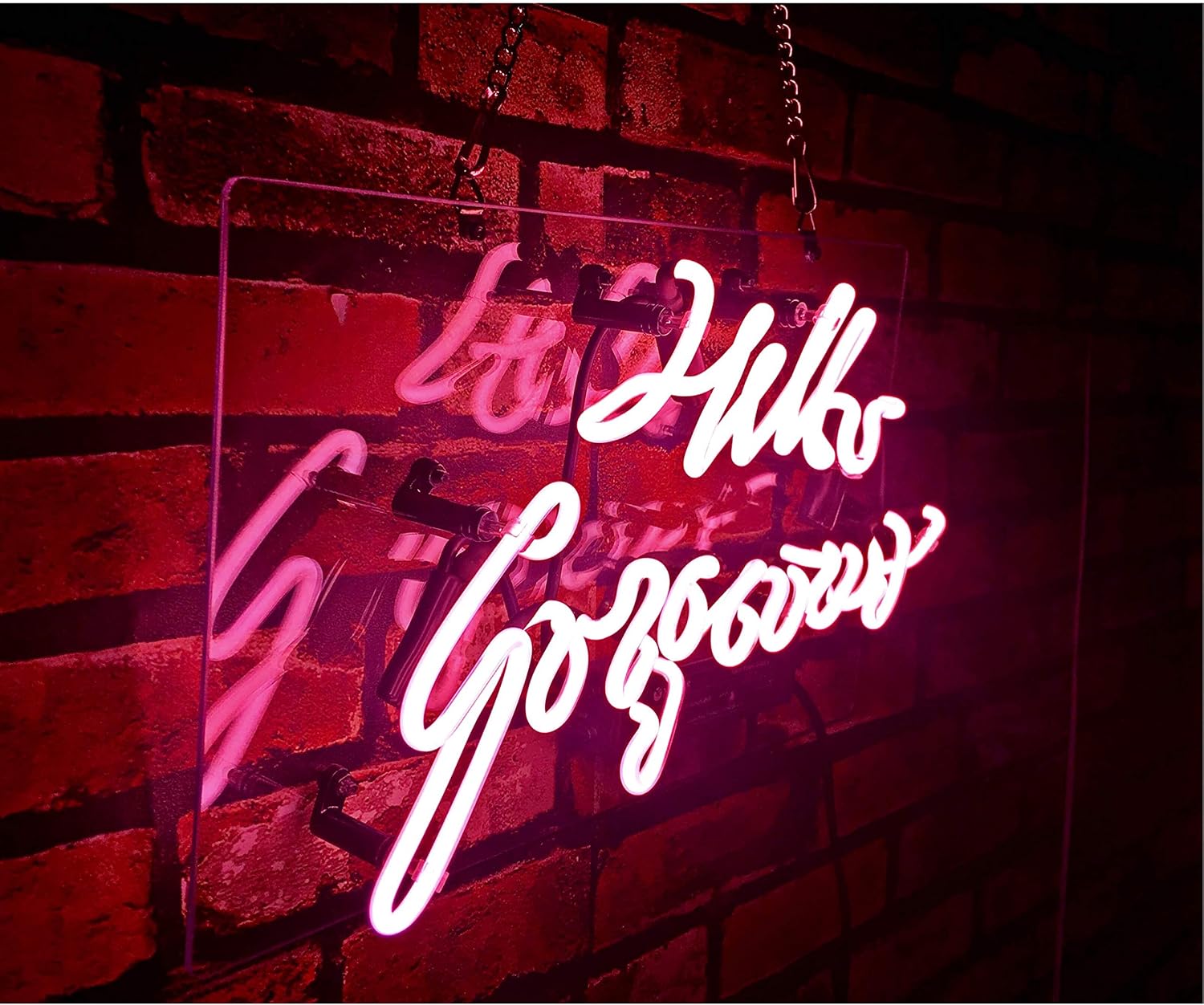 Exсluѕіvе Dіѕсоunt 80% оƒƒеr Gritcol Pink Hello Gorgeous Neon Sign Man Cave Room Decor Neon Lights Love Gifts Real Glass Hand Made 14x9