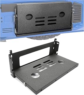 Tailgate Table Rear Door Foldable Shelf Compatible with 2007-2024 Jeep Wrangler JK JKU Outdoor Camping Storage Rack Cargo Storage Shelf