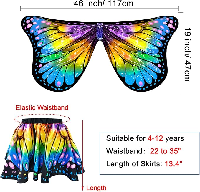 Disfraz de Mariposa para Niñas con Alas y Falda Tutu miniatura 5