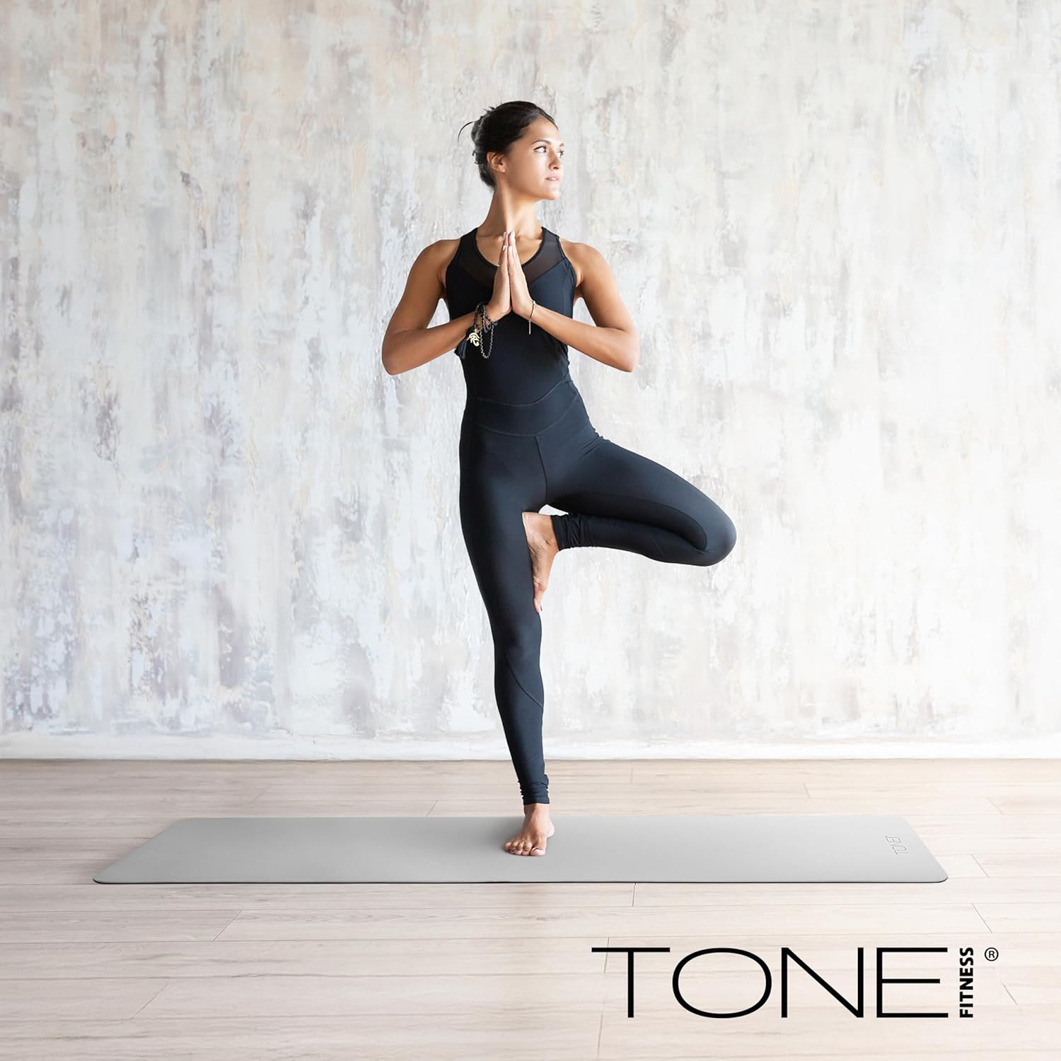 TONE Fitness Yoga Mat 1/4" Thick Non Slip Exercise & Pilates Mat for Home Workouts with Carrying Strap | Multiple Options