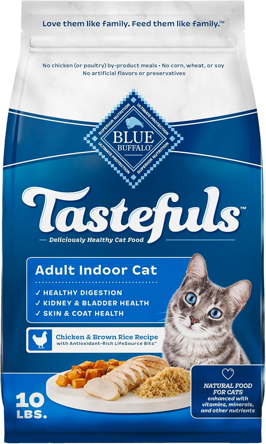 Blue Tastefuls Indoor Cat Chicken & Brown Rice Dry Food