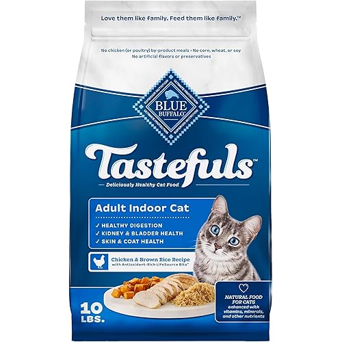 Blue Buffalo Blue Tastefuls Natural Adult Indoor Cat Chicken & Brown Rice Recipe Food for Cats 10 lb