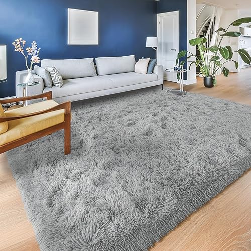 Miniatura 7 de YJ.GWL Alfombras de área de 8 x 10 pies para sala de estar, ultra suaves y esponjosas, alfombra grande antideslizante cómoda, alfombra de pelo largo