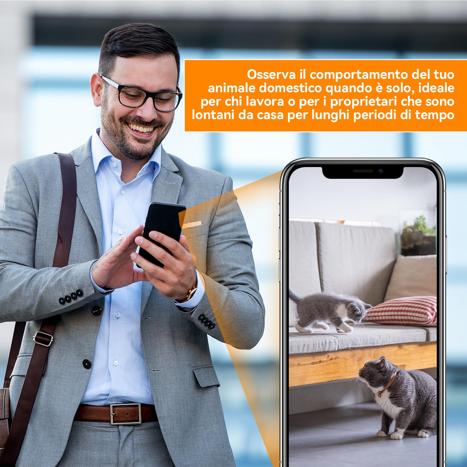 Mini Telecamera WiFi Interna 4K UHD Videocamera Sorveglianza con Visione Notturna, Mini Telecamera Spia Nascosta, Notifiche Movimento Istantanee, Doppia Memoria SD/Cloud, Controllo Remoto Con