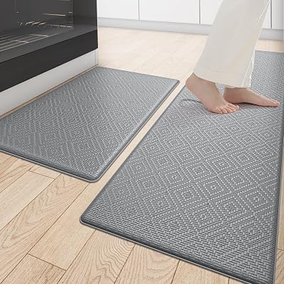 Tapis Cuisine Antidérapant Devant Évier Gris 43x120cm - Absorbant Lavable Tissé