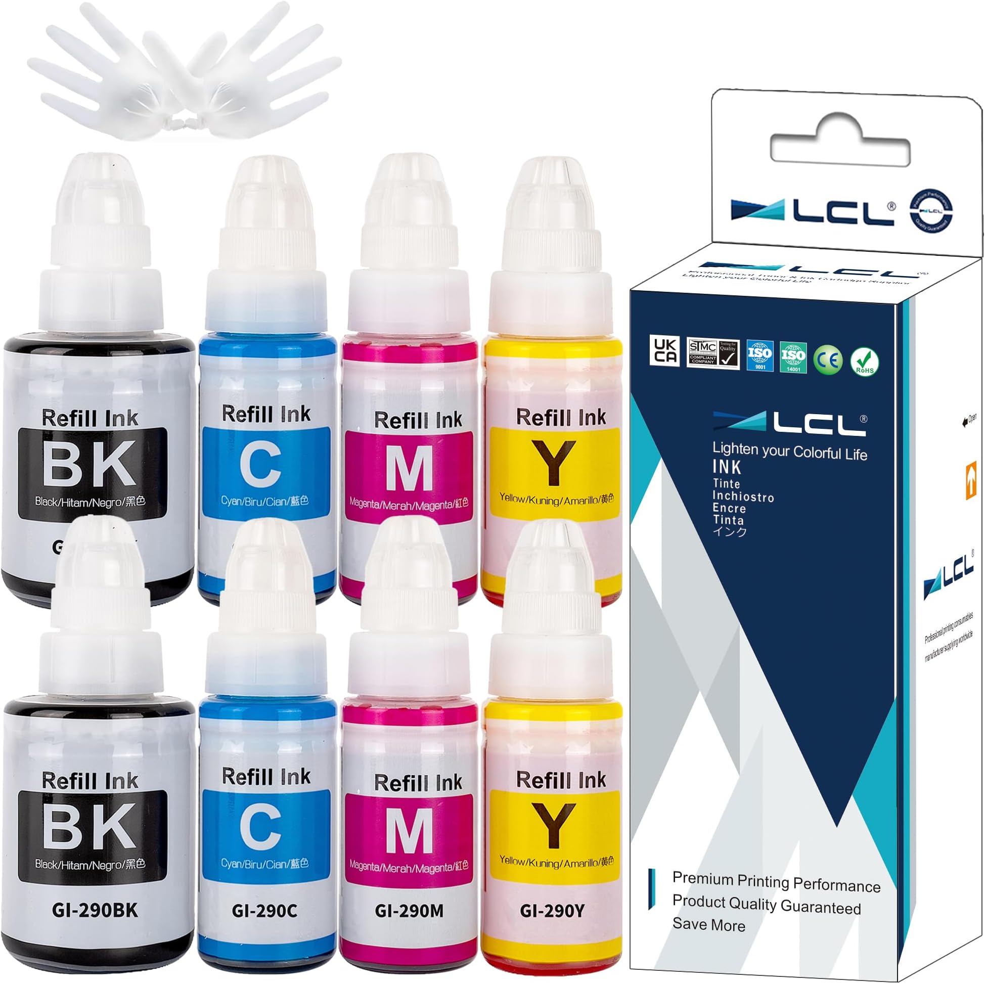 4 Bouteilles D'encre Compatibles Canon GI-51 – Set Noir Cyan Magenta Jaune