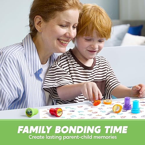 Miniatura 14 de JOYIN 50 sellos surtidos para niños, sellos de tinta con 50 diseños para fiestas de cumpleaños, premios de carnaval, sellos escolares, bolsa