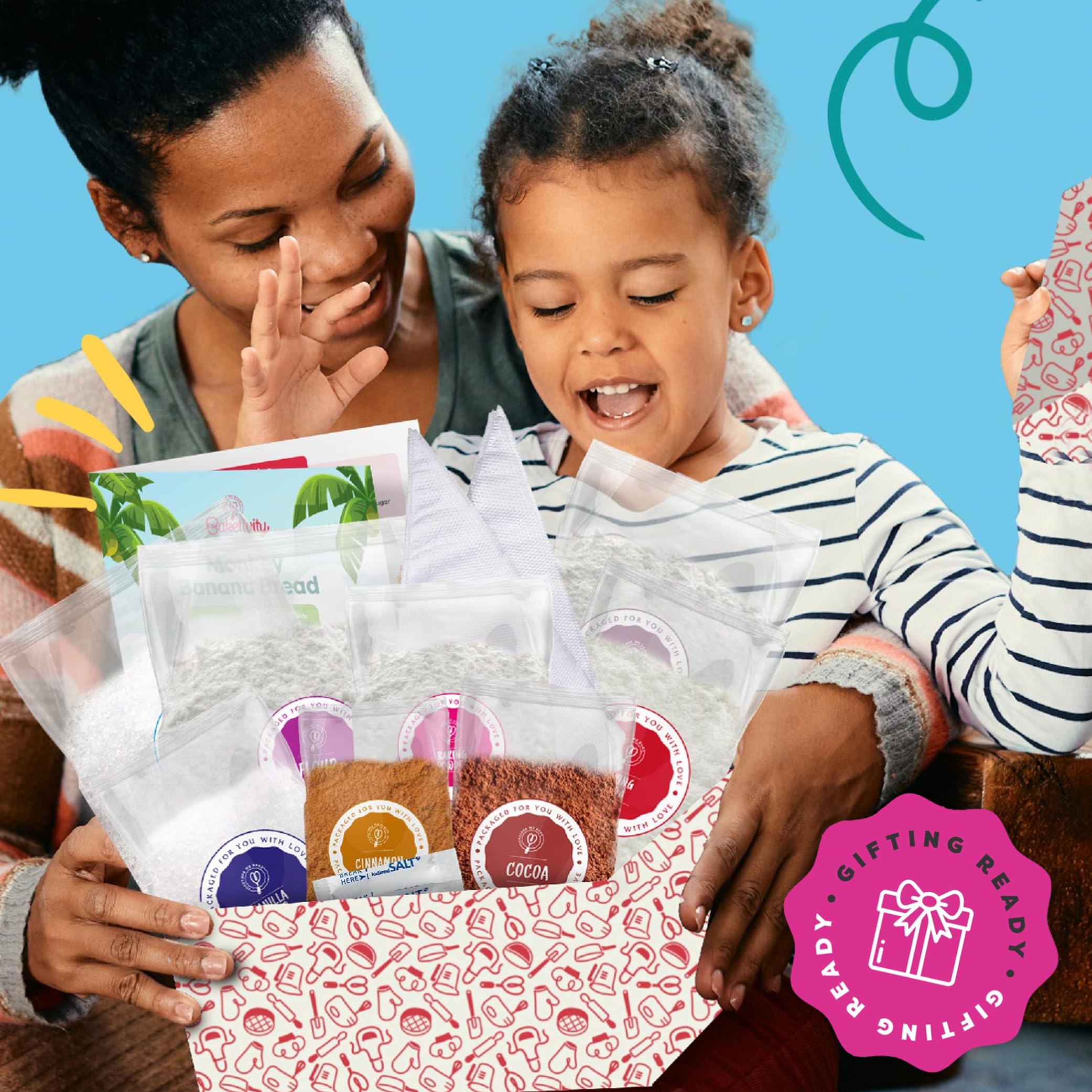 BAKETIVITY Monkey Banana Bread - Juego de hornear para niños con ingredientes previamente molidos, regalo familiar perfecto para los amantes de la cocina