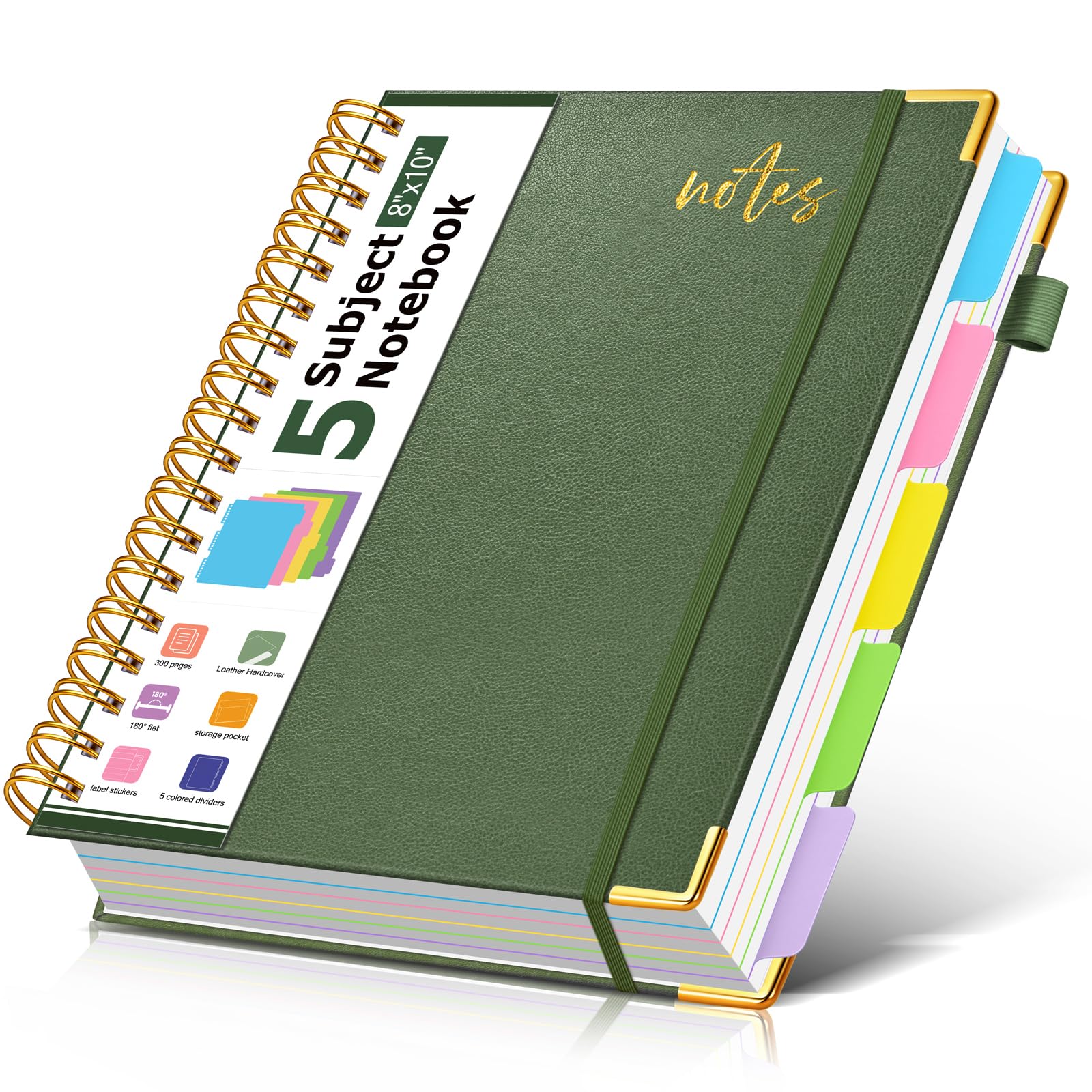 PAPEJOON 5 subject notebook college ruled B5 Sage — image 1