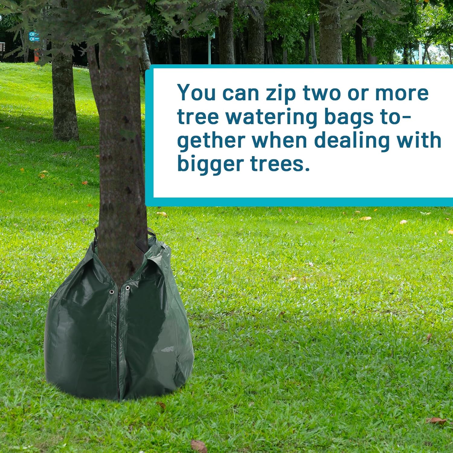 VINGLI 5 Pack Tree Watering Bag, 20 Gallon 4-6 Hours Watering Slow Release Bags with Zipper, PVC UV Protection for Automatic Drip Irrigation System