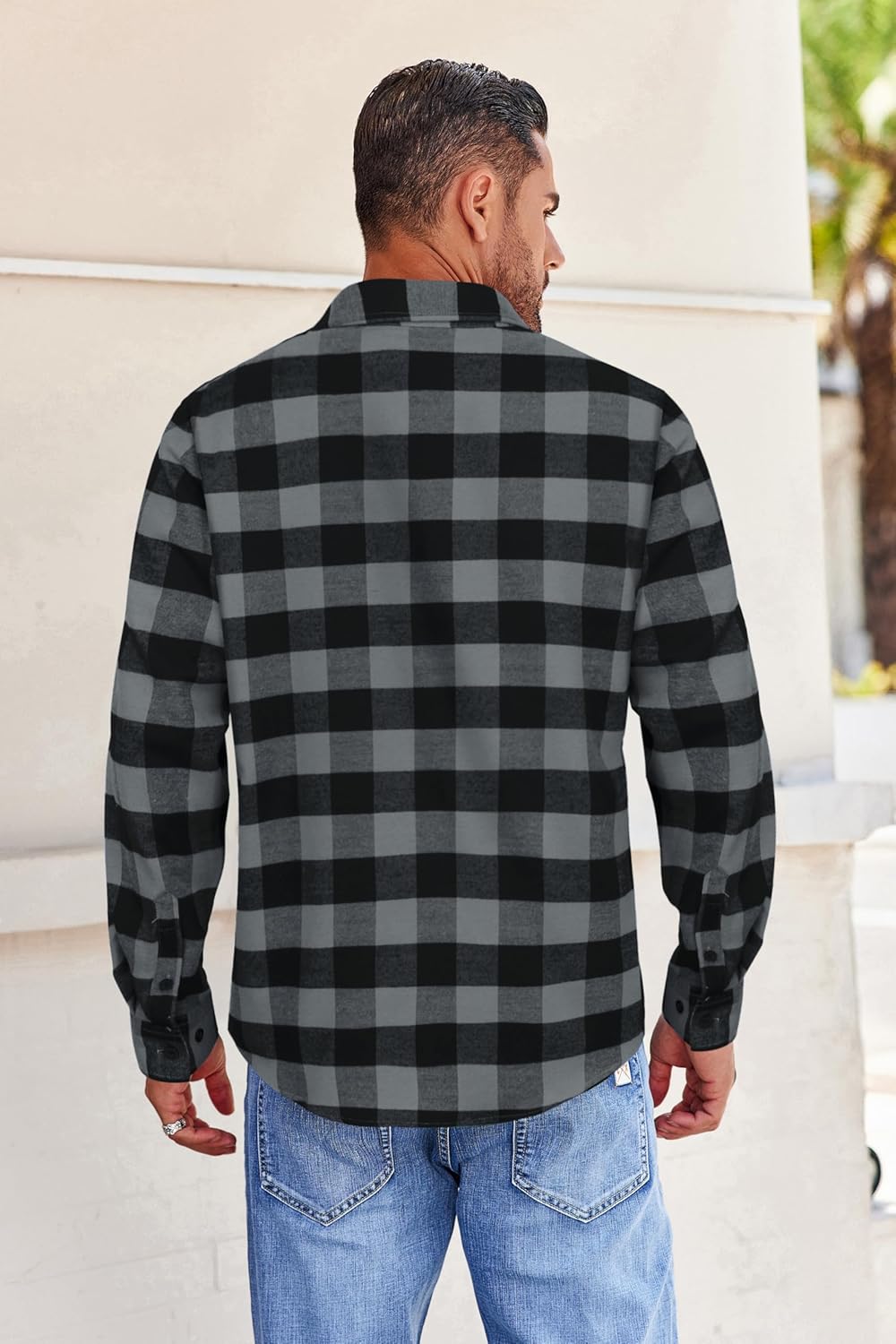 COOFANDY Mens Flannel Shirts Long Sleeve Button Down Shirt with Pocket Casual Shirts Work Shirts for Men - Image 3