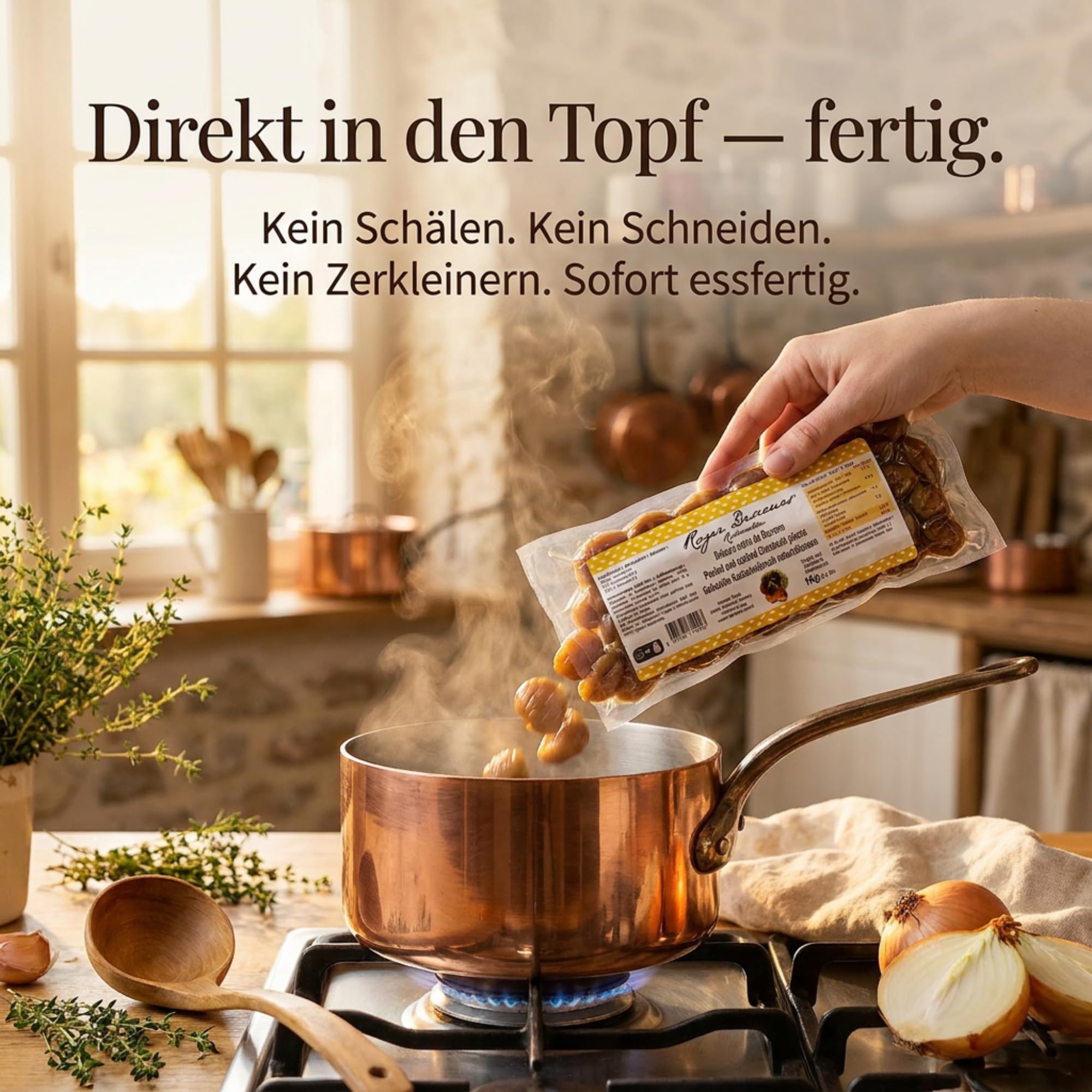 Gekochte Maronenbruch Edelkastanien 1kg – Geschält, Essfertig & Natürlich | Perfekt als Beilage und für Suppen, Füllungen & Desserts – Ohne Zusatzstoffe, Lange Haltbarkeit