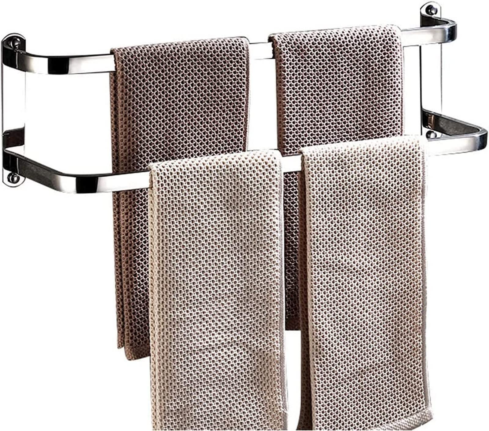 Porte-serviettes simple en acier inoxydable de 40 cm pour montage mural de bain