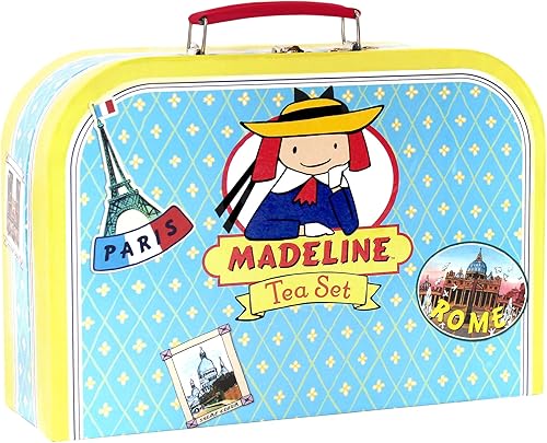 Miniatura 2 de YOTTOY Madeline Collection - Juego de té de lata para niños de 23 piezas con ilustraciones, monogramas, estuche de transporte