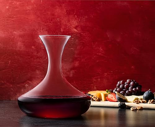 Miniatura 2 de Royalty Art Elegante decantador de cristal y jarra de vino, 60.9 onzas, aireador grande para vinos tintos y blancos, licores y cócteles, diseño