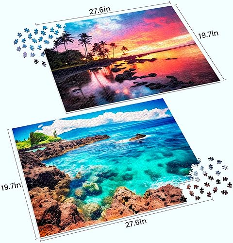 Miniatura 2 de Paquete de 2 rompecabezas de 1000 piezas para adultos, rompecabezas de 1000 piezas en adelante, rompecabezas de 2000 piezas para adultos,