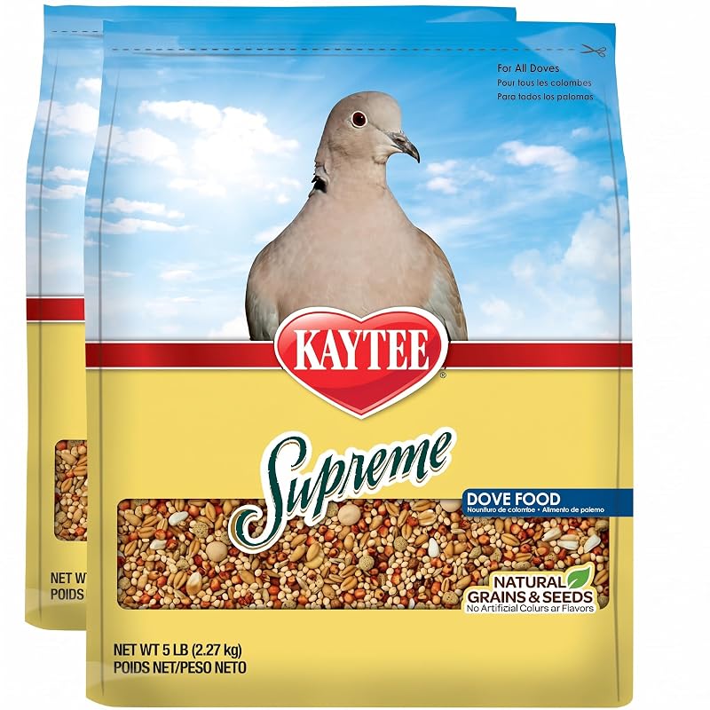 Alimento para Pombas Kaytee Supreme com Sementes, Grãos e Pellets, Pacote com 2 de 2,27 kg
