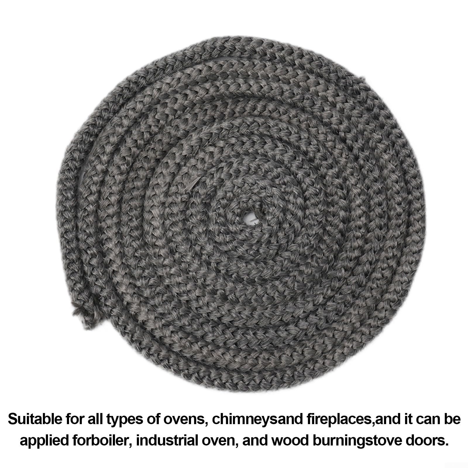 Corda resistente al calore, Guarnizione in corda in fibra di vetro diametro 12 mm nera lunghezza 2-3 m for stufe e caminetti(3m)
