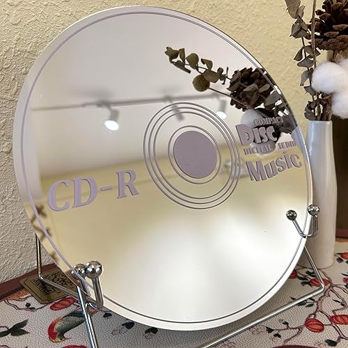Miniatura 7 de Espejo de CD, bonita decoración de música, disco de CD, decoración de pared, decoración única de sala de música, espejo acrílico plateado en vinilo