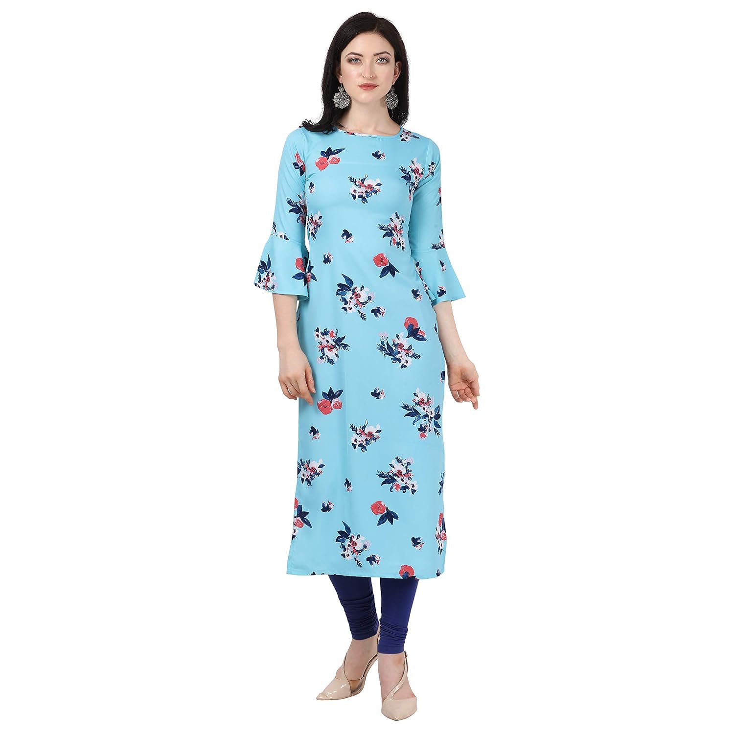 Boat neck full sleeve kurti Clearance
