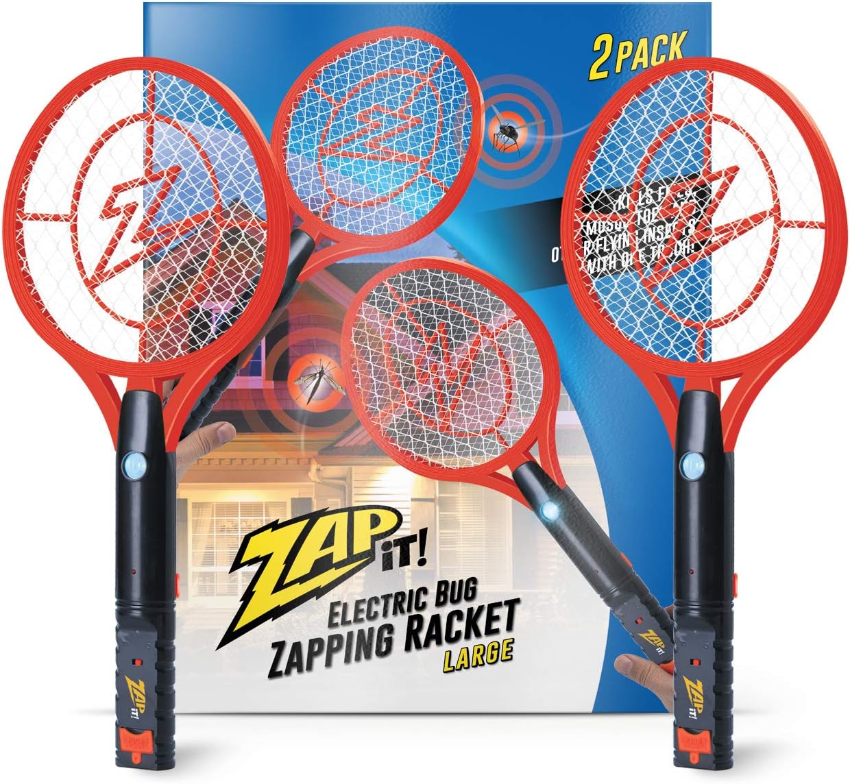 Bug Zapper Rechargeable Bug Zapper Racket, 4,000 Volt, USB Charging Cable, 2 Pack