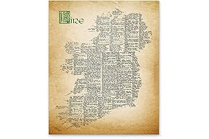 Map of Ireland Wall Art Print