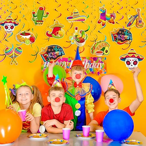 Miniatura 5 de 51 piezas de decoración de remolinos colgantes para fiesta mexicana, fiesta mexicana, suministros de fiesta del Cinco de Mayo, Taco Twosday Bout a