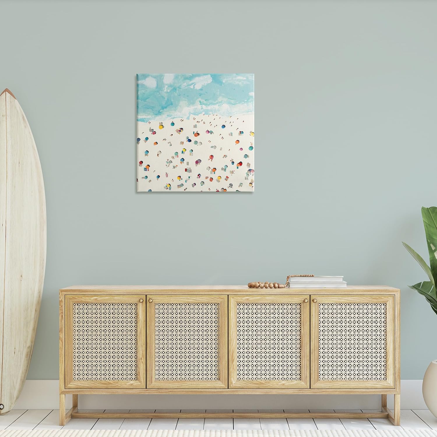 Abstract People on Beach Canvas Wall Art, 30 x 30