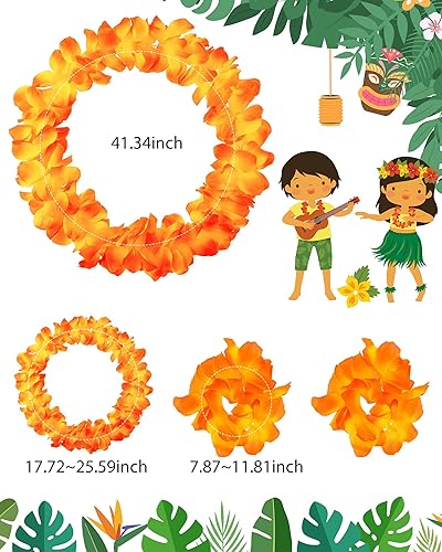 Miniatura 4 de 6 piezas de disfraz hawaiano para mujer, incluye falda hula, top hawaiano, flor hawaiana, collar y pulsera para Halloween, mujer, cosplay