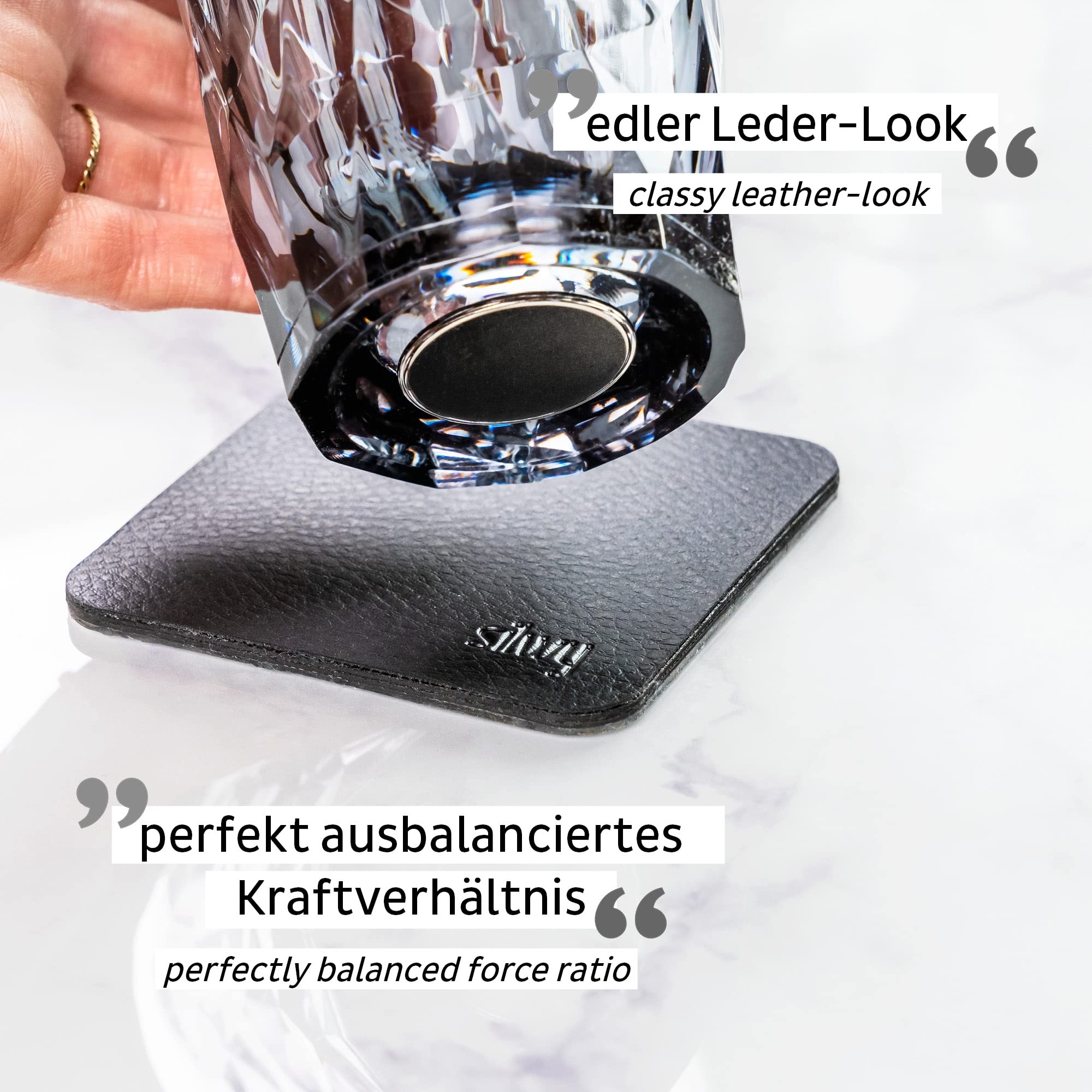 silwy® bicchieri magnetici in plastica high-tech con cuscinetti in gel nano metallici - bicchieri da campeggio antiscivolo, accessori per barche e yacht (Tumbler // Grigio // 0,25 l)