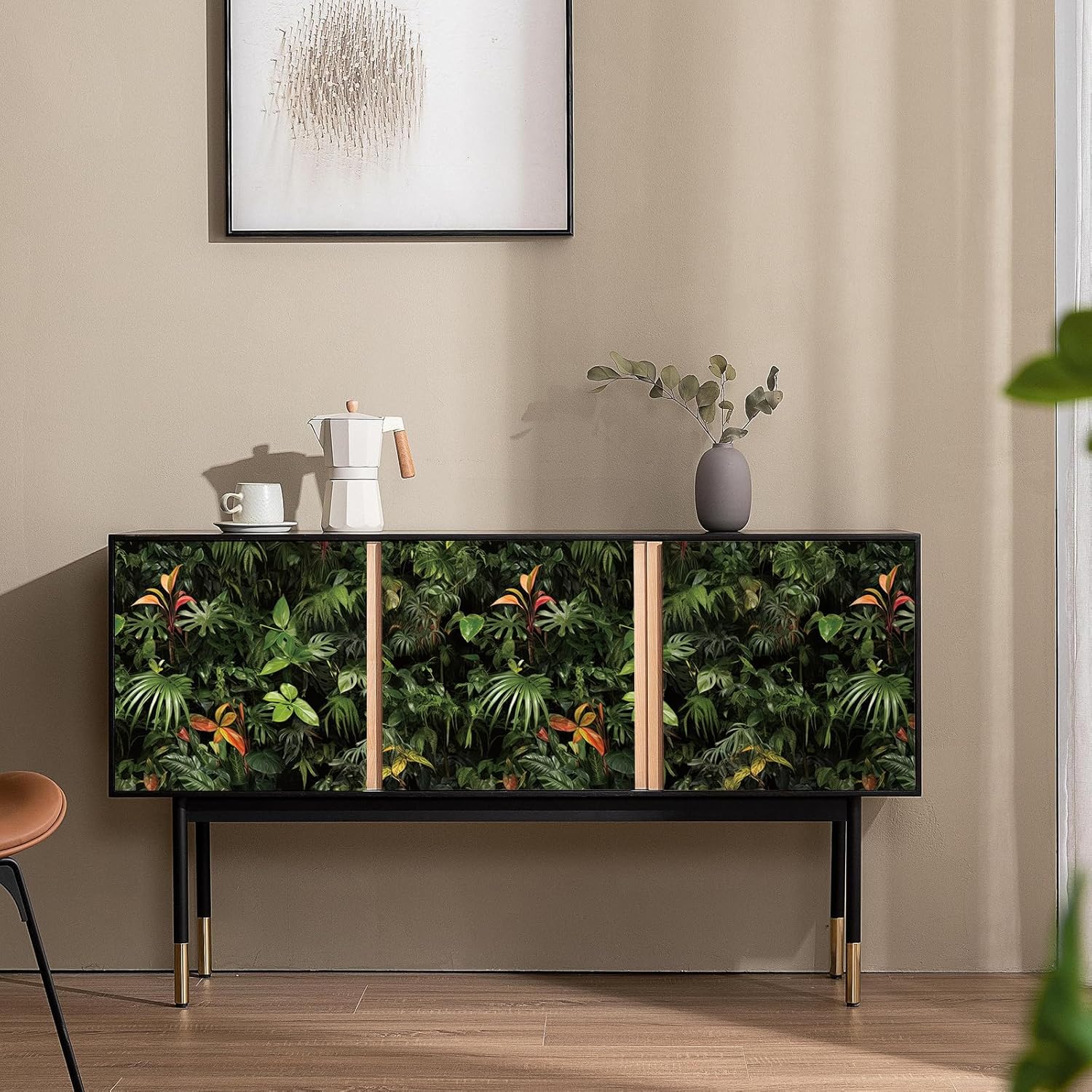 17.5"317" Tropical Peel and Stick Jungle Wallpaper - Dark Removable Self Adhesive for Walls
