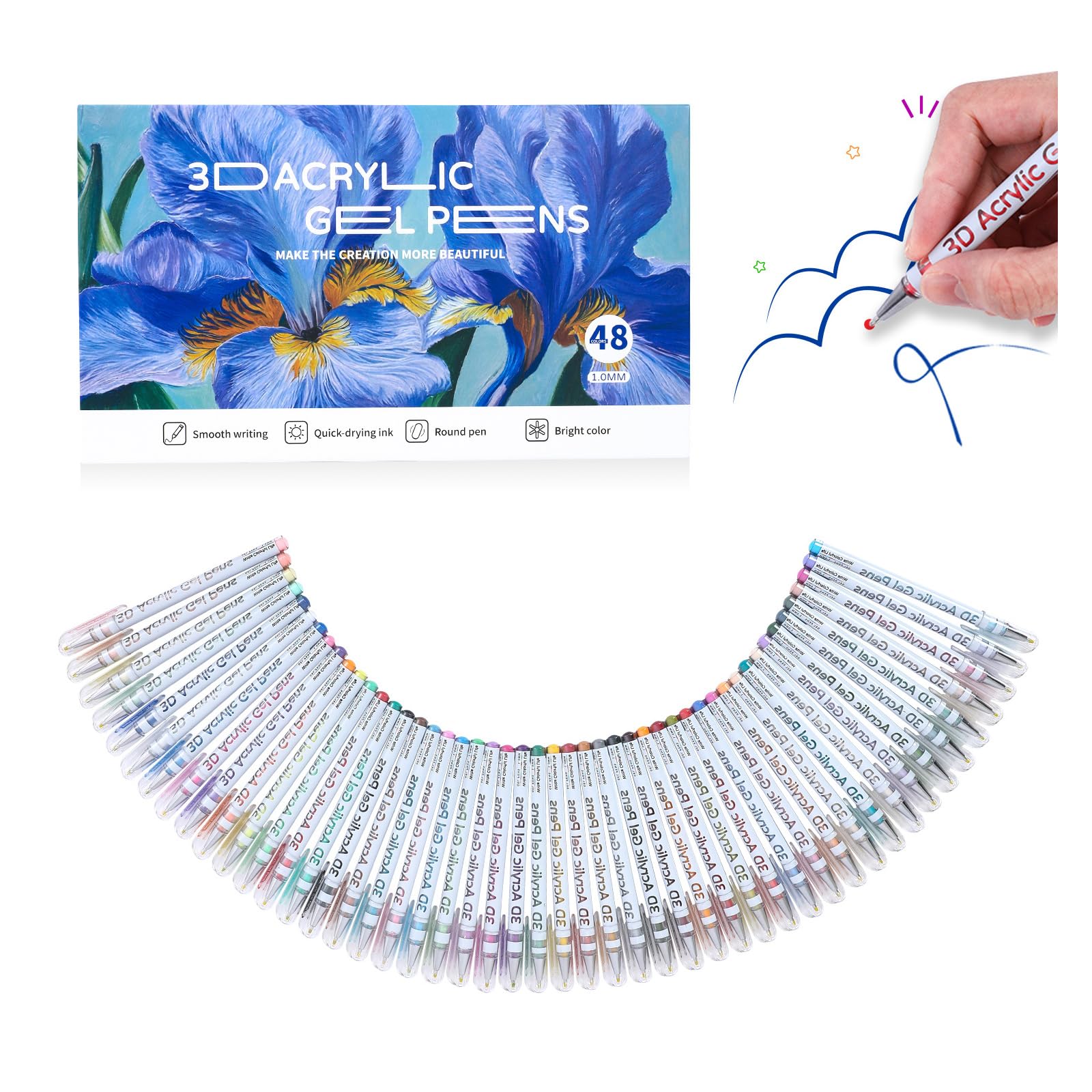 Penne gel acriliche con tecnologia Smooth Flows per una scrittura fluida per una scrittura lunga su proiettili e diari. Penna gel acrilica