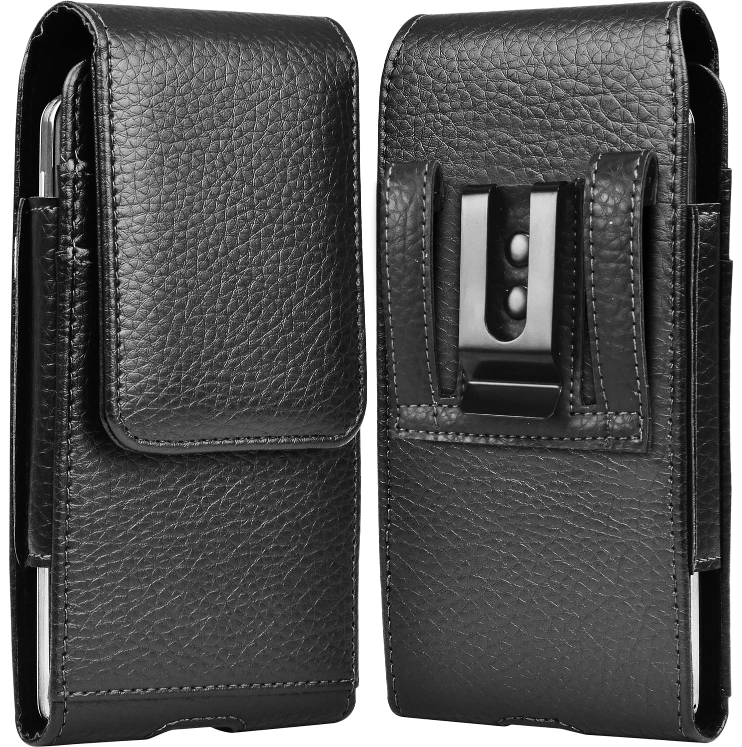 Takfox Phone Holster for Samsung Galaxy S25 Ultra S24 Plus S23 S22 S21 S20 FE 5G S10 A17 A16 A15 A14 A13 A35 A26 A36 A56 A51 A71 5G, Note 20 J7 J3 Leather Cell Phone Pouch Belt Clip Holder Case,Black