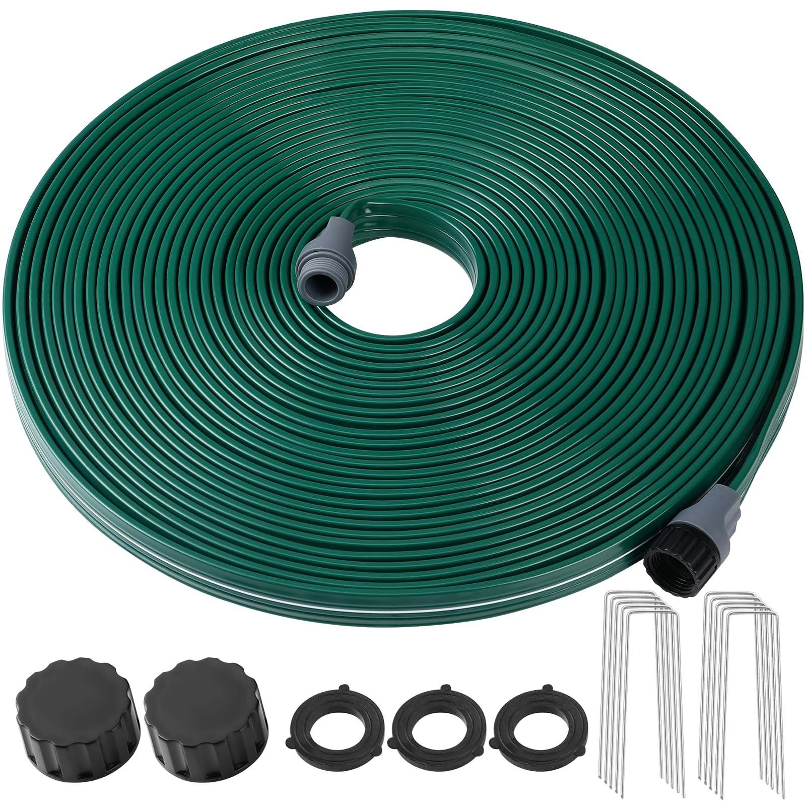 Passionbility Soaker - Manguera de riego flexible de 75 pies, manguera de riego por goteo de jardín, manguera de riego flexible de alta eficiencia, ahorro de agua con estacas