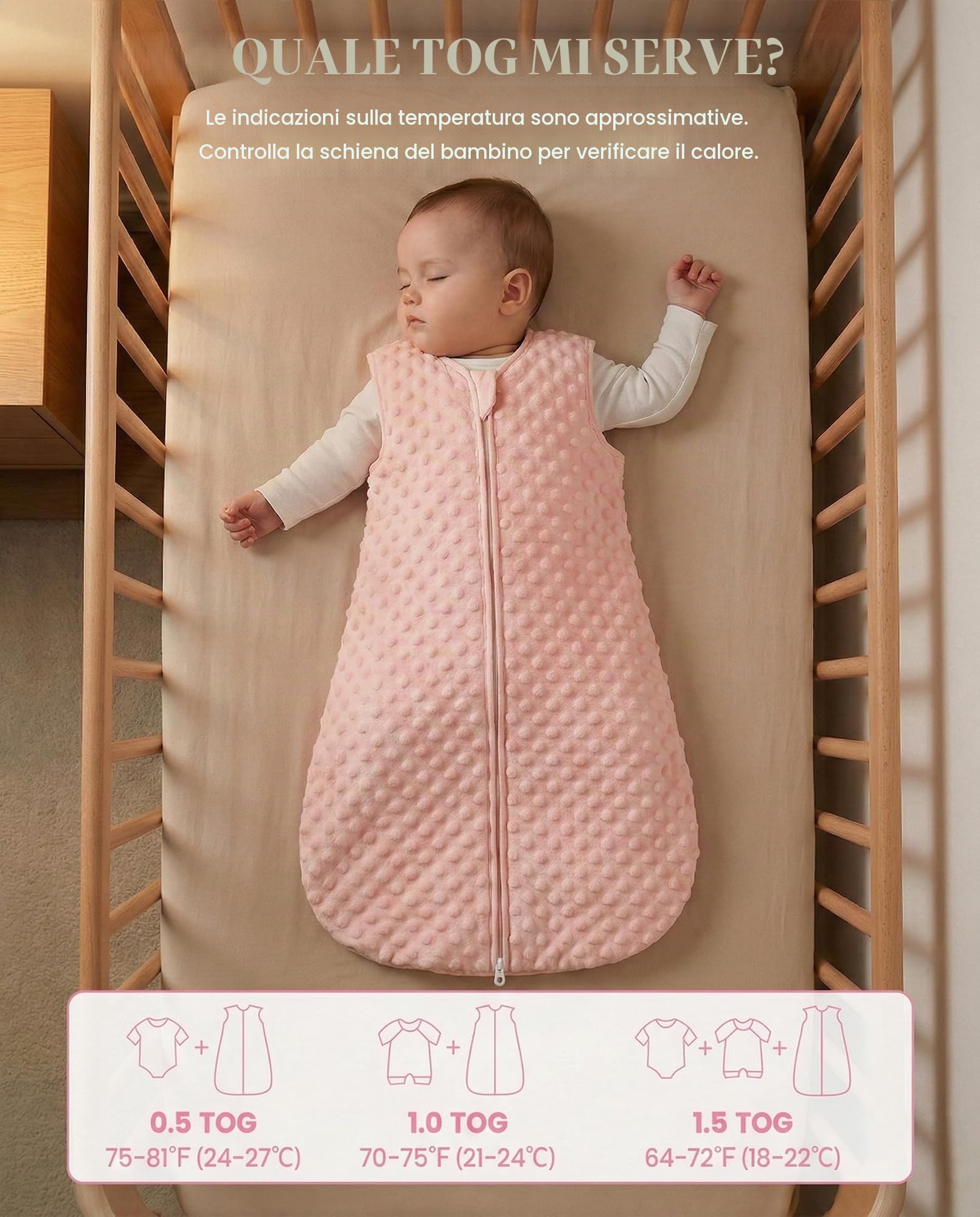 WYTbaby sacco nanna neonato in cotone, per neonati fino a 36 mesi