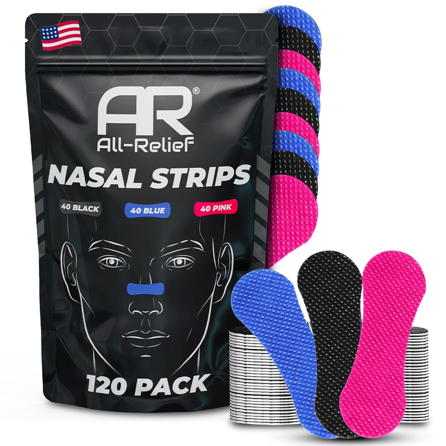 Super Pack - 120 Nasal Strips in 3 Colors Nasal Strips for Better Breathing Nasal Strips for Snoring