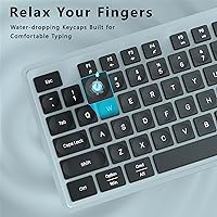 Vista 4 de Combo de teclado y mouse inalámbricos, COVEVA 2.4GHz, teclado y mouse inalámbricos con receptor USB, teclas con gota de agua, 104 teclas