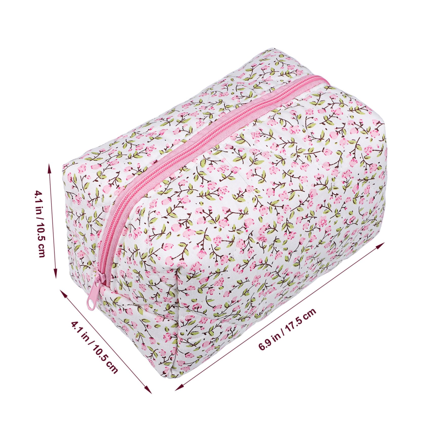 4pezzi Borsa Cosmetici Portatile Con Zip Organizer Elegante Motivi Floreali Per Viaggi e Ritocchi Astuccio Makeup Leggero e Compatto Per Donne e Ragazze