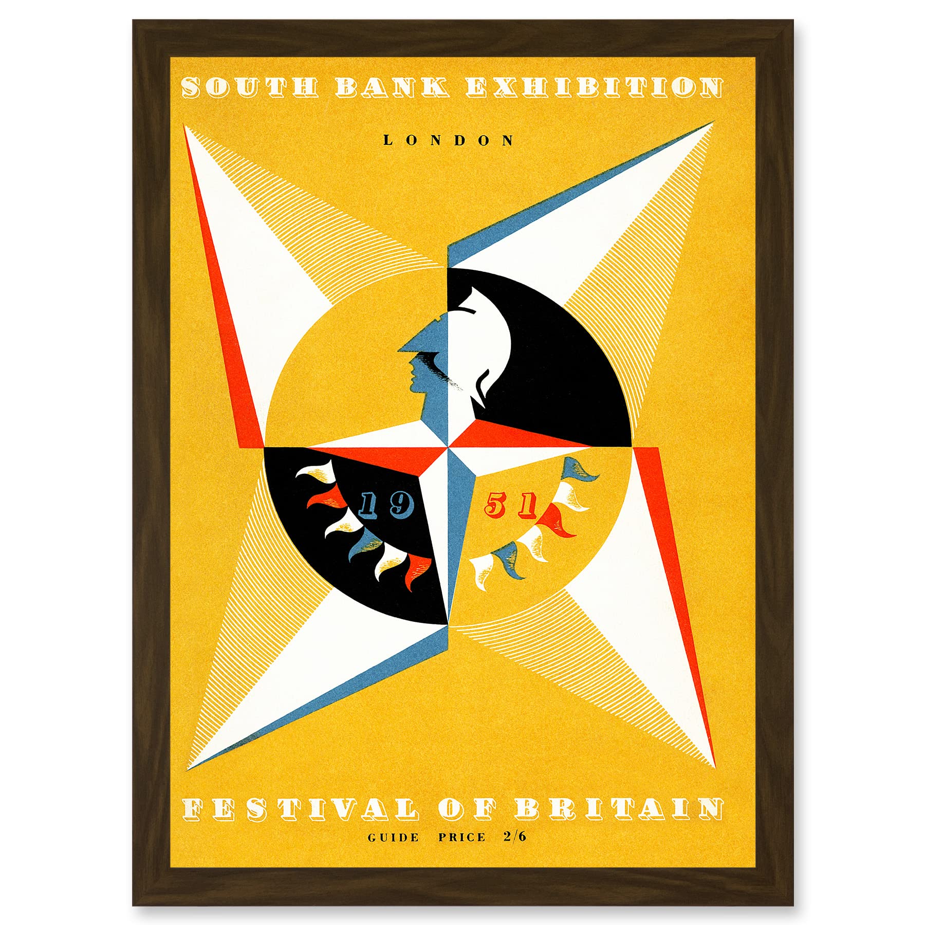 Wee Blue Coo Vintage Advert Exhibition South Bank Festival Britain London England 1951 Artwork Framed Wall Art Print A4