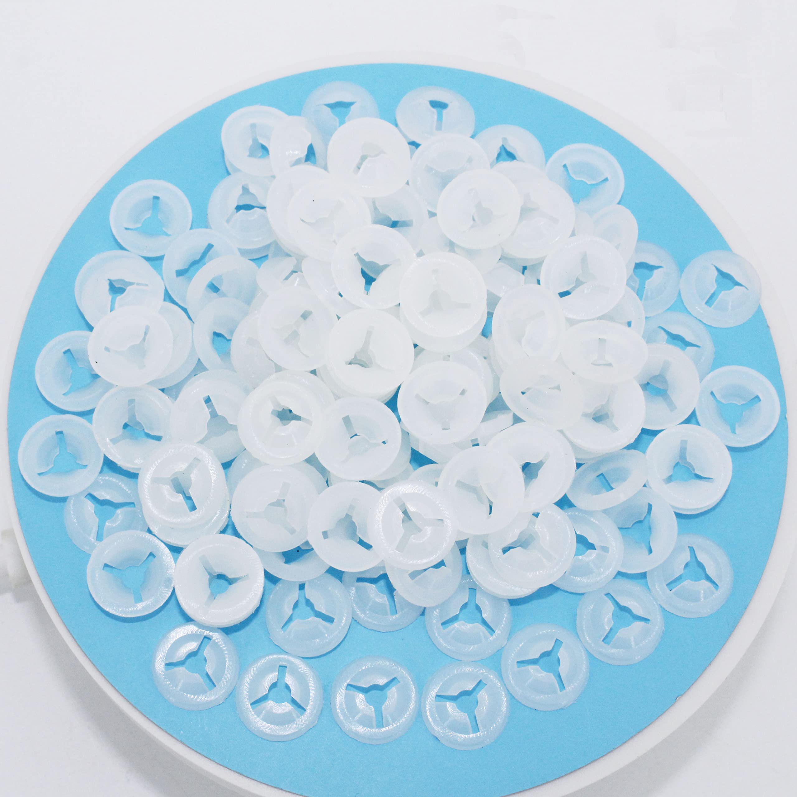 ARTCXC 150Pcs Small Plastic Washers Three Fork Designed Washers Backs for Teddy Bear Doll Animal Puppet Craft Eyes and Nose of 9-14mm