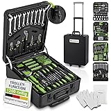 Juskys Werkzeugkoffer - 1200 teilig Werkzeug, Werkzeugtrolley gefüllt, Werkzeugkiste, Set, Rollen