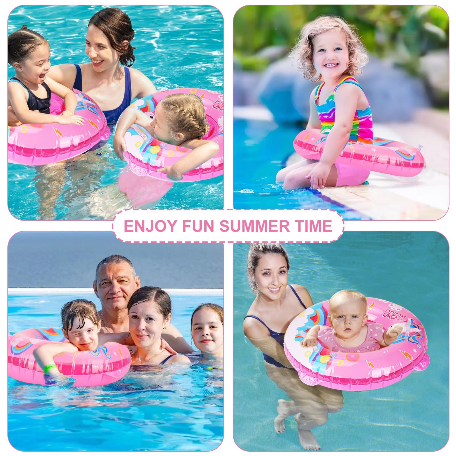 YOOHBERRYS Flotador Infantil Con Sombrilla Y Asiento – Anillo De Natación Inflable Con Arnes De 5 Puntos, Para Bebés De 6 A 36 Meses, Piscina Y Playa