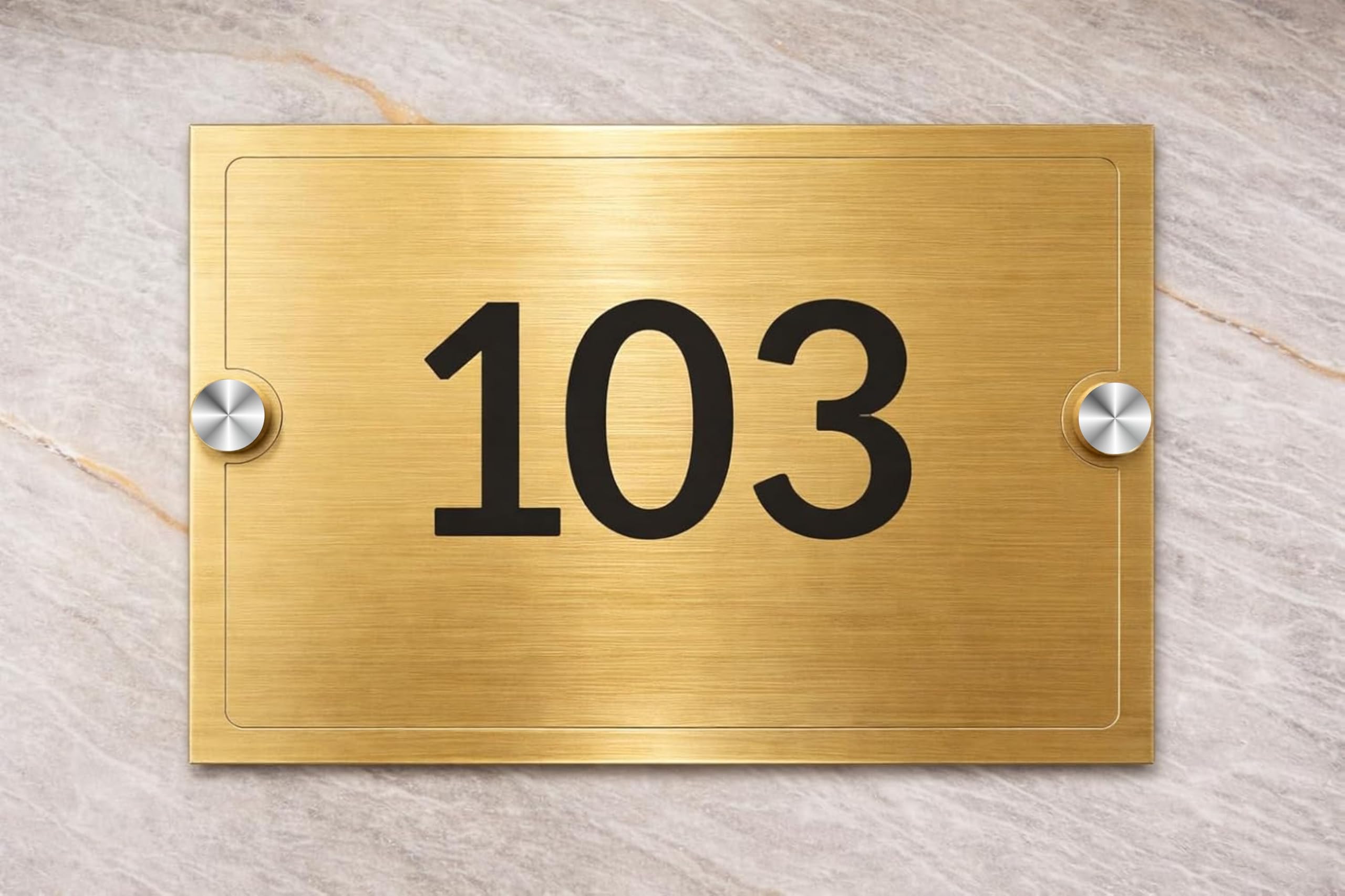 Customized Number Plate for Home, Hotel, Office, Mall, Apartment, Flat, School, College Waterproof & Durable Door Sign, Stylish Indoor, Outdoor Name Plate (ACRYLIC 6x4 Inches) (GOLD)-image-30