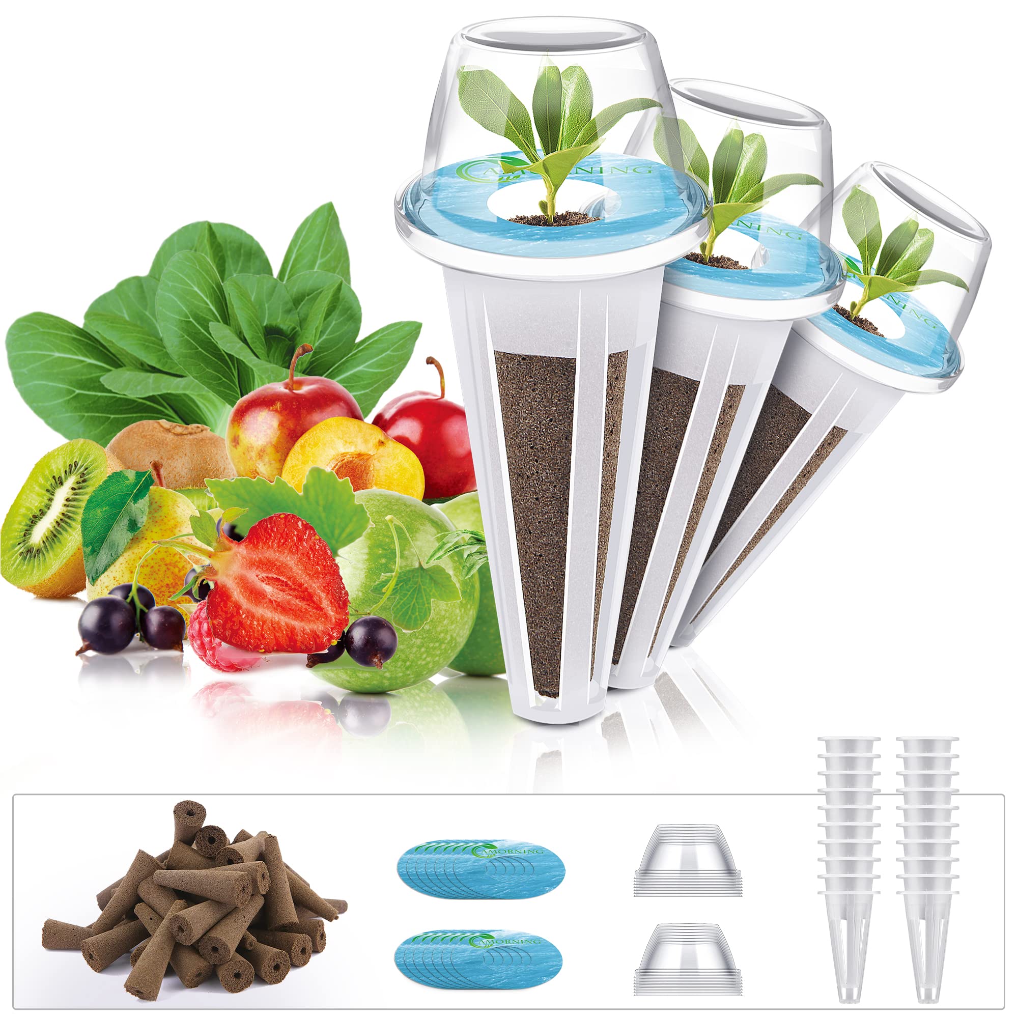 Buy AMORNING HydroponicGarden System SeedPods Kit 15 Grow Domes,15 Pod Labels,15 Grow Black
