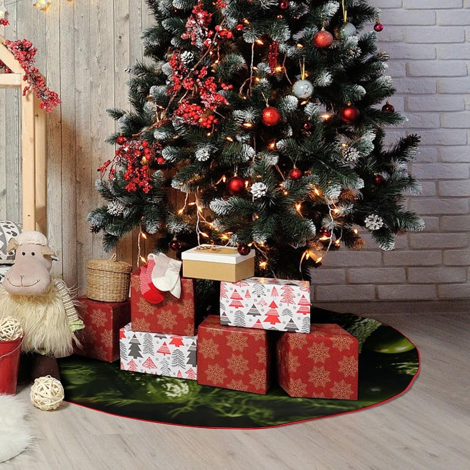Christmas Tree SkirtPickleclassic Fashion Tree Skirt Painted Multifunctional Christmas Tree Skirt