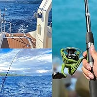 Vista 2 de Paquete de 2 cañas de pescar, combos de caña de pescar con caña de pescar telescópica, carretes giratorios, bolsa de transporte de pesca