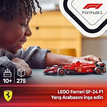 LEGO Speed Champions Ferrari SF-24 F1 Race Car 77242 – Collectible Driver Minifigure for Girls and Boys 10 Years Old and Over Production Set, Model Kit for Engine Fans (275 Pieces)